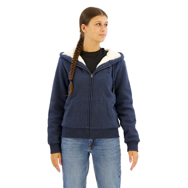 Superdry Essential Borg Lined Sweatshirt Med Dragkedja Blå M Kvinna