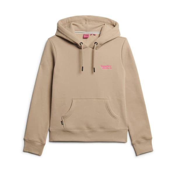 Superdry Essential Logo Huvtröja Beige L Kvinna
