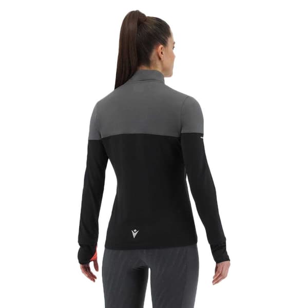 Macron Delia Halv Lynlås Sweatshirt Sort S Kvinde