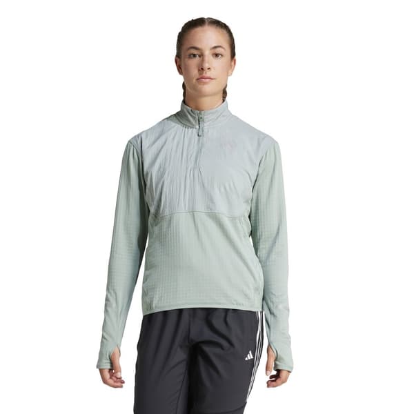 Adidas Ultimate Hi Vis Reflective Collegepaita Puolivetoketjulla Vihreä M Nainen