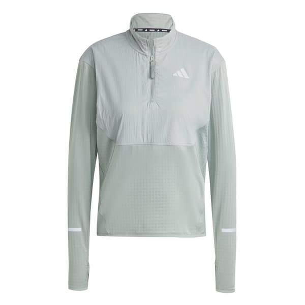 Adidas Ultimate Hi Vis Reflective Collegepaita Puolivetoketjulla Vihreä M Nainen