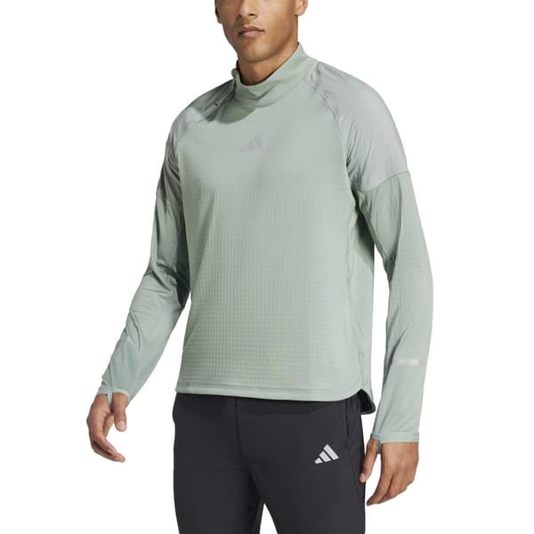 Adidas Ultimate Hi Vis Reflective Halv Lynlås Sweatshirt Grøn L Mand