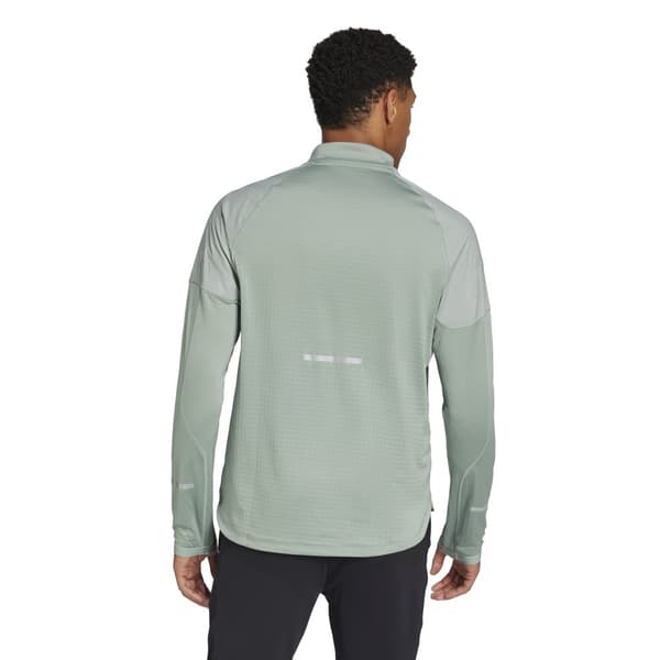 Adidas Ultimate Hi Vis Reflective Halv Lynlås Sweatshirt Grøn L Mand