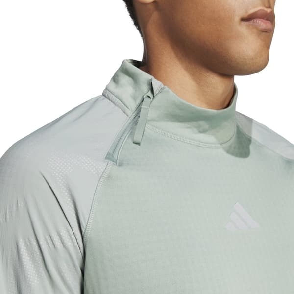 Adidas Ultimate Hi Vis Reflective Halv Lynlås Sweatshirt Grøn L Mand