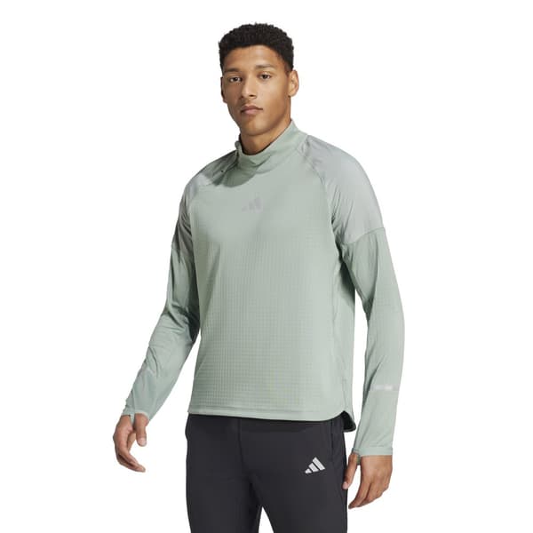 Adidas Ultimate Hi Vis Reflective Halv Lynlås Sweatshirt Grøn L Mand