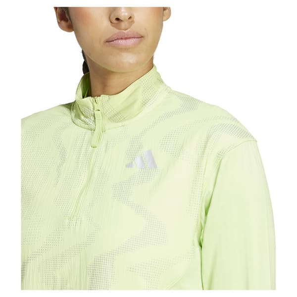 Adidas Ultimate Hi Vis Reflective Tröja Med Halv Dragkedja Gul L Kvinna