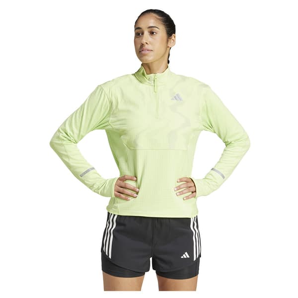 Adidas Ultimate Hi Vis Reflective Tröja Med Halv Dragkedja Gul L Kvinna