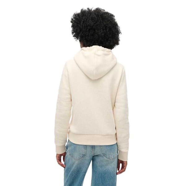 Superdry Luxe Metallic Logo Huvtröja Beige XS Kvinna