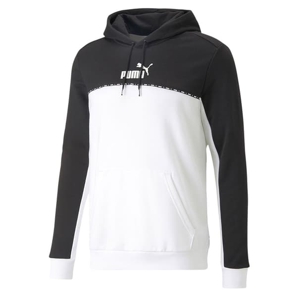 Puma Ess Block X Tape Tröja Med Huva Vit,Svart 2XL Man