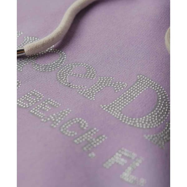 Superdry Metallic Venue Logo Tröja Med Huva Lila XS Kvinna