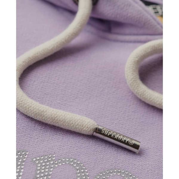 Superdry Metallic Venue Logo Tröja Med Huva Lila XS Kvinna