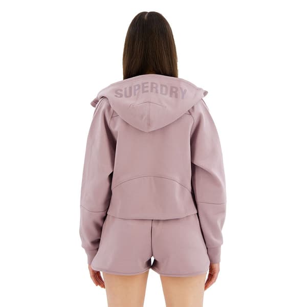 Superdry Sport Tech Relaxed Kokovetoketjullinen Collegepaita Pinkki S Nainen