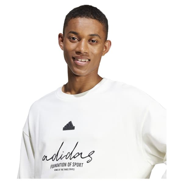 Adidas Brand Love French Terry Sweatshirt Hvid S / Regular Mand