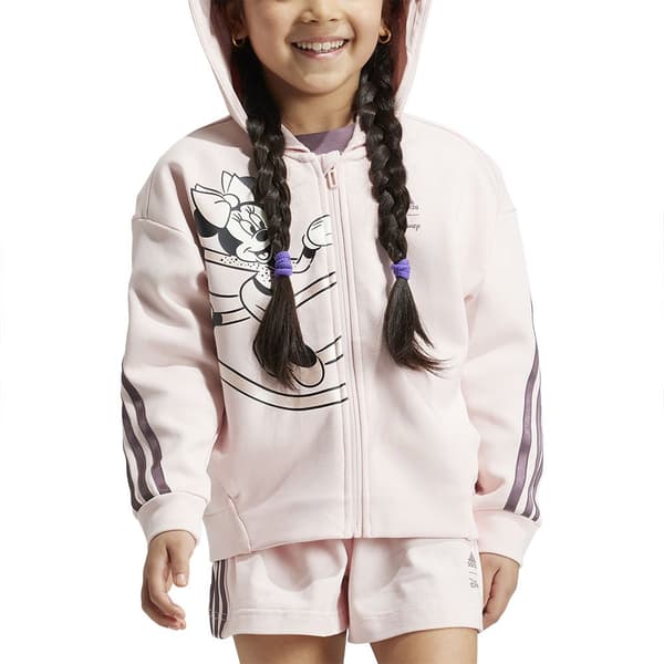 Adidas Disney Minnie&daisy Sweatshirt Med Lynlås Rosa 6-7 Years Pige