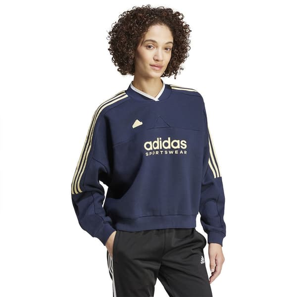 Adidas Tiro Cut 3 Stripes Fleece Huppari Sininen L / Regular Nainen