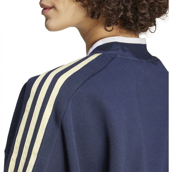 Adidas Tiro Cut 3 Stripes Fleece Huppari Sininen L / Regular Nainen