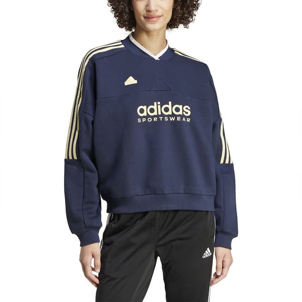 Adidas Tiro Cut 3 Stripes Fleece Huppari Sininen L / Regular Nainen