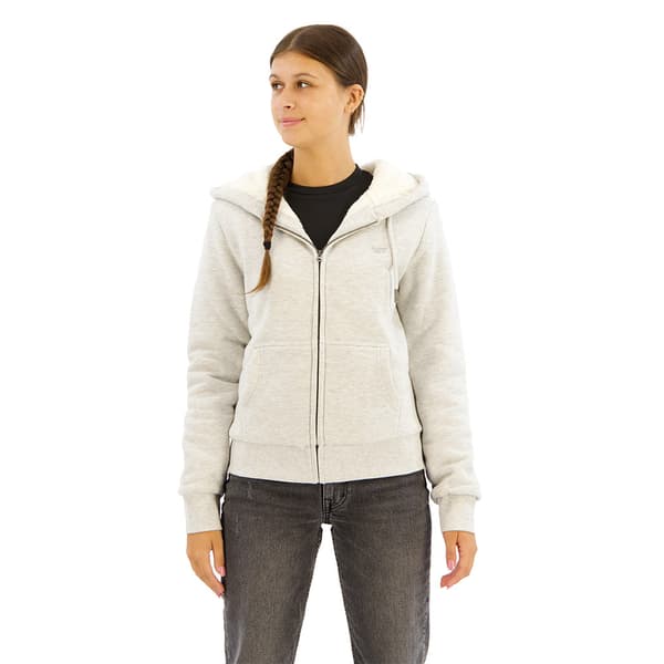 Superdry Essential Borg Lined Kokovetoketjullinen Collegepaita Harmaa XS Nainen