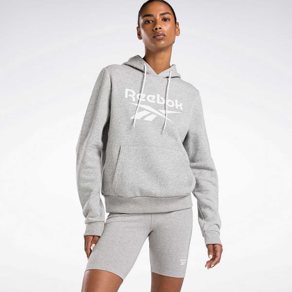 Reebok Identity Big Logo Tröja Med Huva Grå M Kvinna