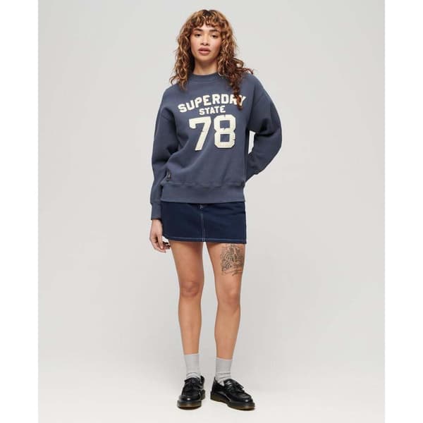 Superdry Applique Athletic Loose Tröja Blå S Kvinna
