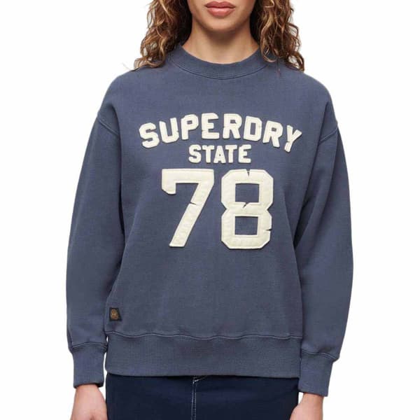 Superdry Applique Athletic Loose Tröja Blå S Kvinna