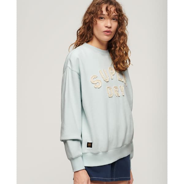 Superdry Applique Athletic Loose Tröja Blå S Kvinna