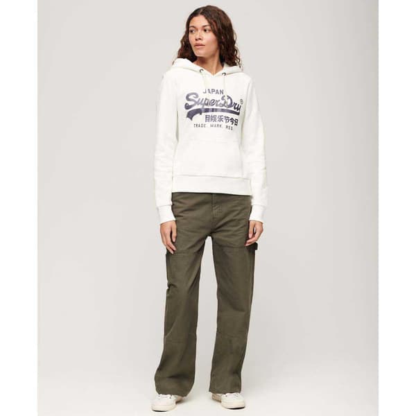 Superdry Metallic Vl Graphic Hættetrøje Beige S Kvinde