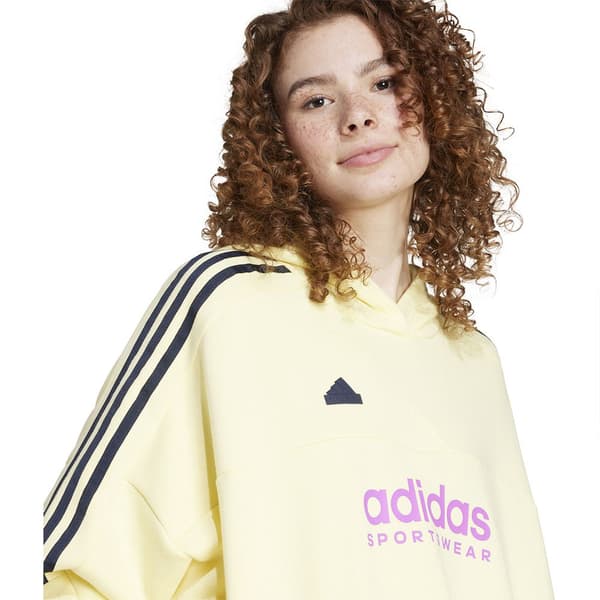 Adidas Tiro Cut 3 Stripes Fleece Sweatshirt Gul L / Regular Kvinde