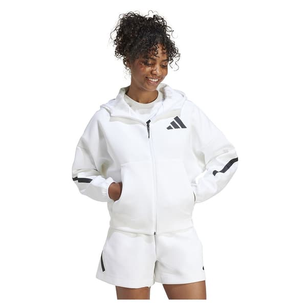 Adidas Z.n.e Sweatshirt Med Dragkedja Vit S / Regular Kvinna