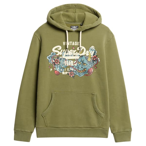 Superdry Tokyo Vl Graphic Huvtröja Grönt 3XL Man
