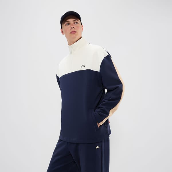 Ellesse Ineralo Halv Lynlås Sweatshirt Blå M Mand