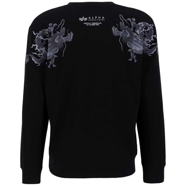 Alpha Industries Dragon Emb Sweatshirt Sort 2XL Mand