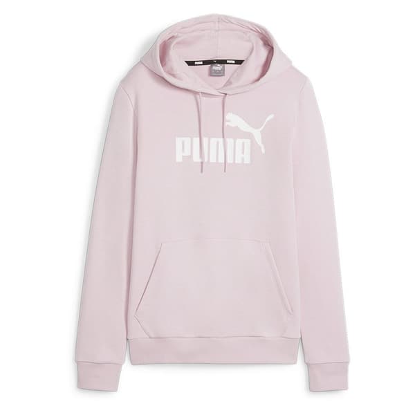 Puma Ess Logo Tröja Med Huva Rosa S Kvinna