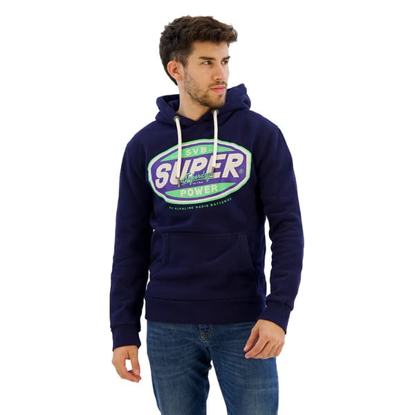 Superdry Gasoline Workwear Graphic Tröja Med Huva Blå S Man