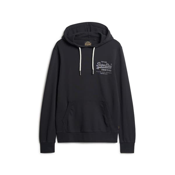 Superdry Classic Vl Heritage Chest Tröja Med Huva Svart 2XL Man
