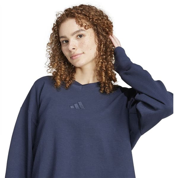 Adidas All Szn Ribbed V Neck Huppari Sininen L Nainen