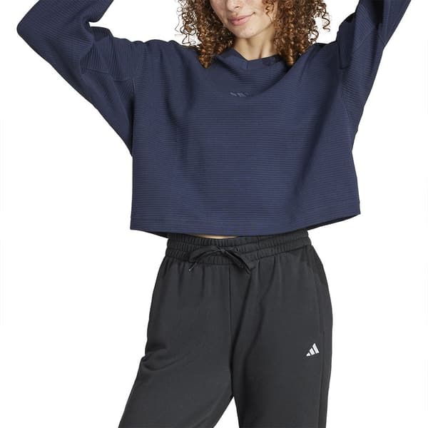 Adidas All Szn Ribbed V Neck Huppari Sininen L Nainen