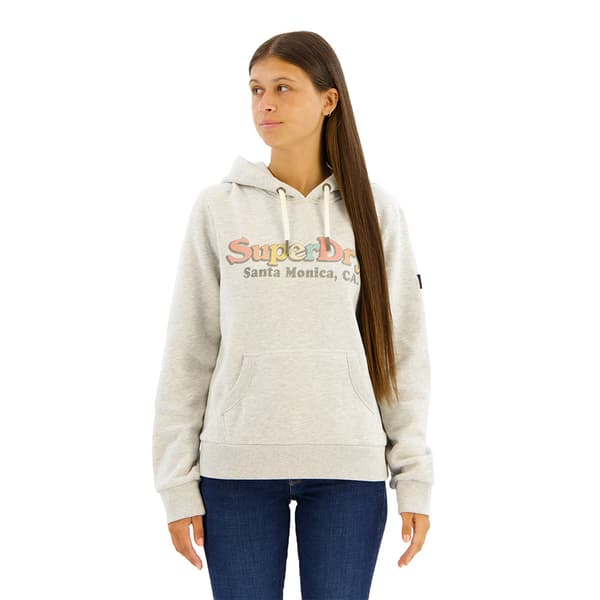Superdry Rainbow Logo Huvtröja Grå XS Kvinna