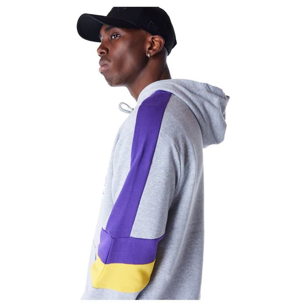 New Era Colour Block Los Angeles Lakers Hættetrøje Grå L Mand