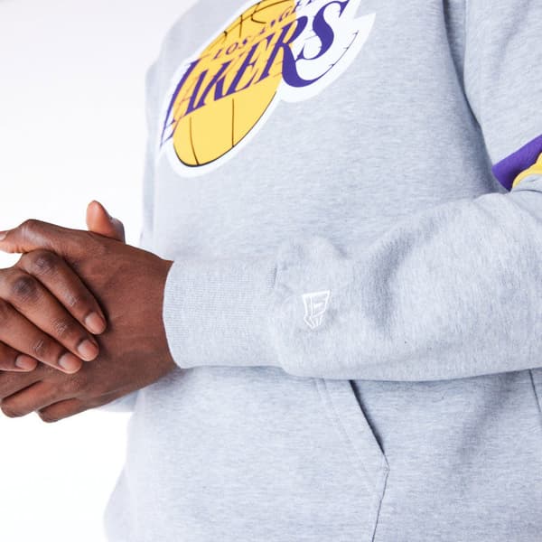 New Era Colour Block Los Angeles Lakers Hættetrøje Grå L Mand