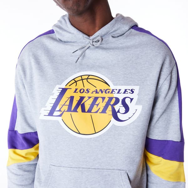 New Era Colour Block Los Angeles Lakers Hættetrøje Grå L Mand