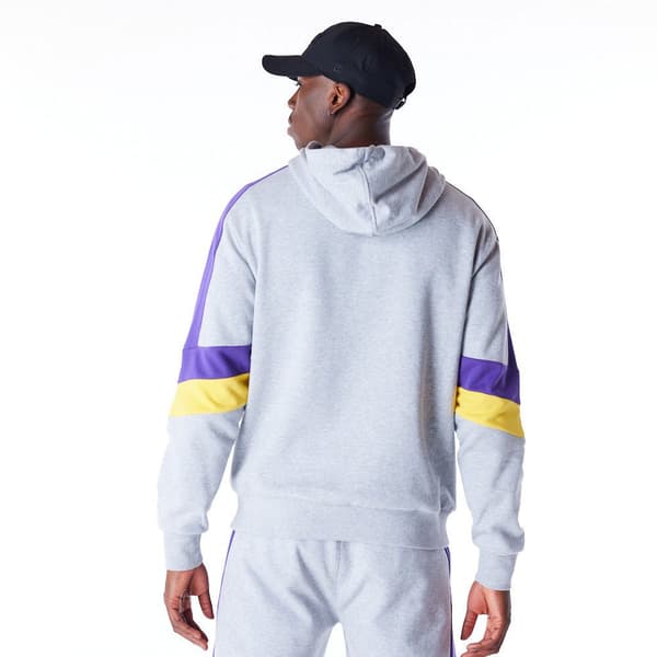 New Era Colour Block Los Angeles Lakers Hættetrøje Grå L Mand