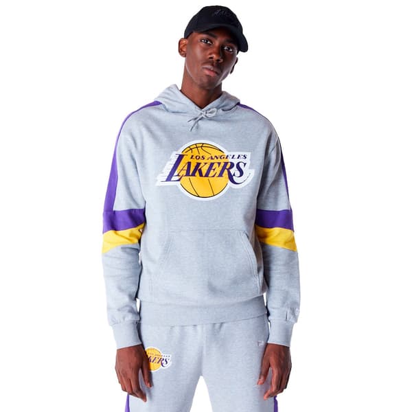 New Era Colour Block Los Angeles Lakers Hættetrøje Grå L Mand