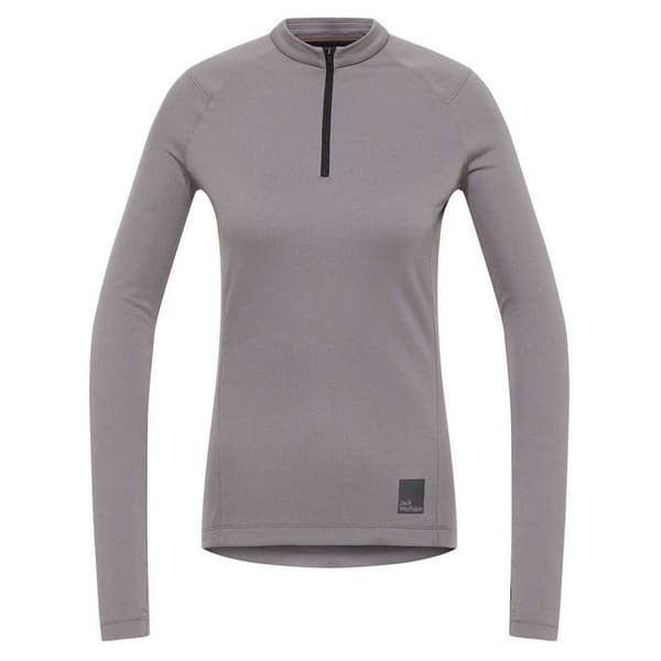 Jack Wolfskin Bike Commute Halv Lynlås Sweatshirt Grå XL Kvinde