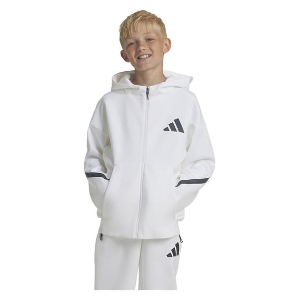 Adidas Z.n.e Sweatshirt Med Dragkedja Vit 7-8 Years Pojke