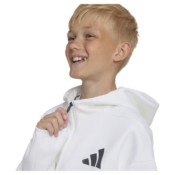 Adidas Z.n.e Sweatshirt Med Dragkedja Vit 7-8 Years Pojke