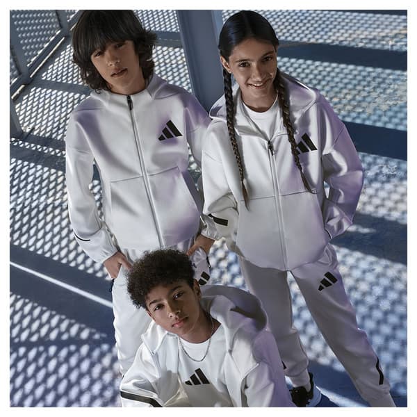 Adidas Z.n.e Sweatshirt Med Dragkedja Vit 7-8 Years Pojke