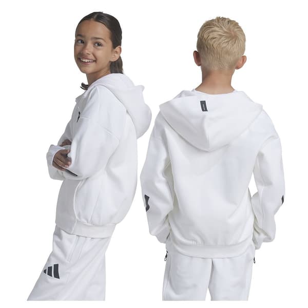 Adidas Z.n.e Sweatshirt Med Dragkedja Vit 7-8 Years Pojke