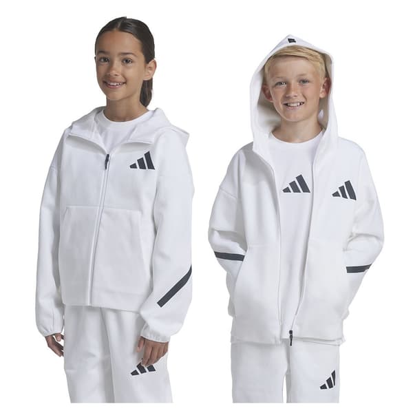 Adidas Z.n.e Sweatshirt Med Dragkedja Vit 7-8 Years Pojke