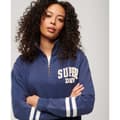 Miniatyrbild 3 av 6: Superdry Athletic Applique Tröja Med Halv Dragkedja Blå S Kvinna
